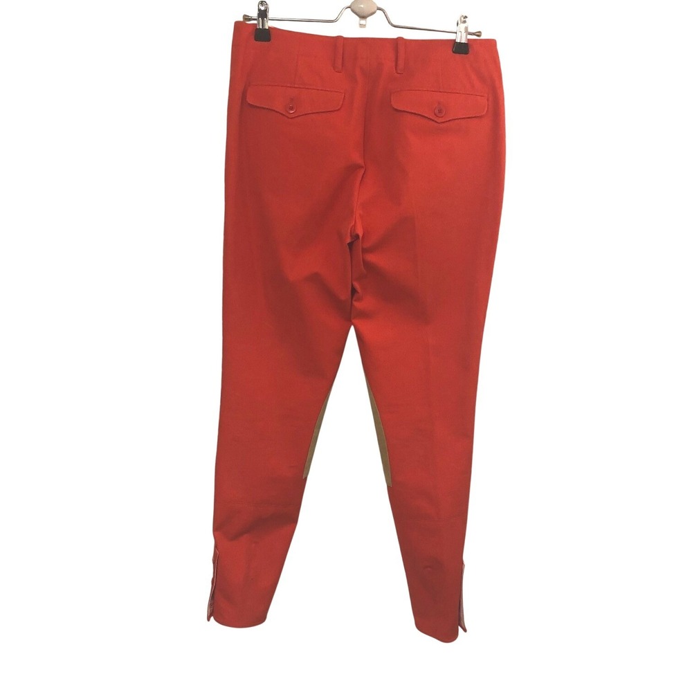 VTG Ralph‎ Lauren Equestrian Riding Pants Breeches Orange Suede Patch Womens 10 - Picture 2 of 11